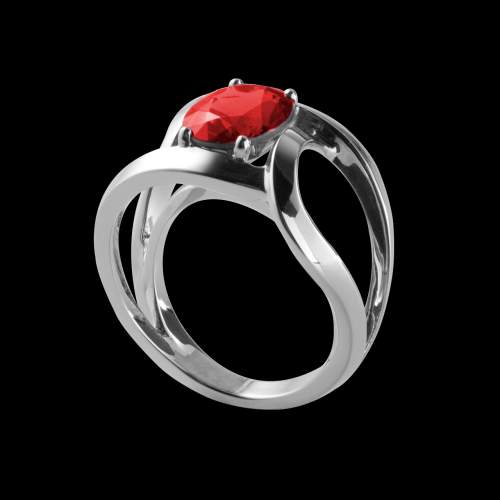 Bague solitaire rubis platine Future solo